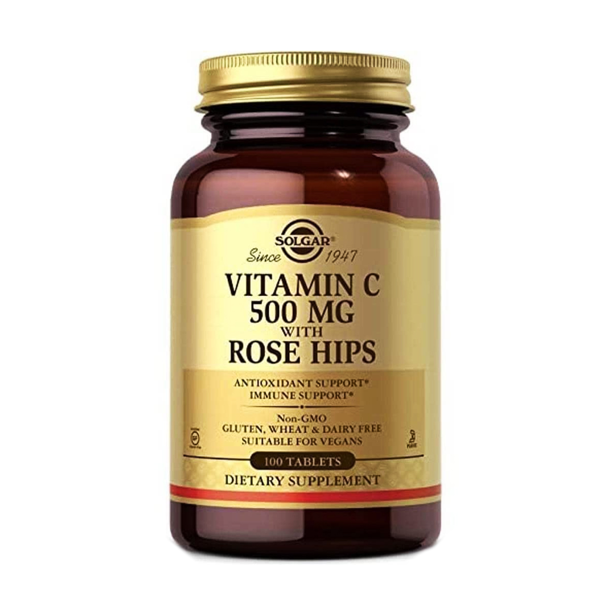 Вітамін C Solgar Vitamin C with Rose Hips з шипшиною 500 мг, 100 таблеток